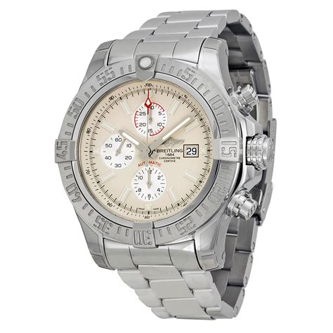 breitling super avenger silver with silver face|breitling super avenger review.